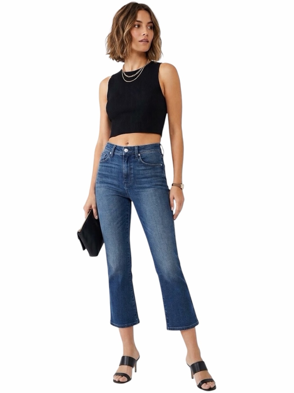 William Rast super high rise flare cropped jeans 25 NWT